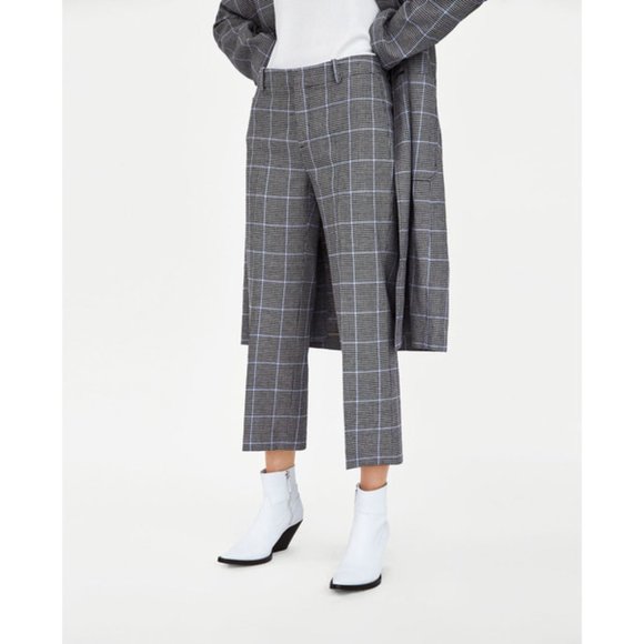 Zara Pants - Zara Crop Check Plaid Houndstooth Pant